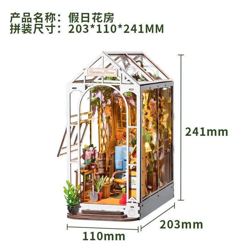 image-Ruotai Ruolai diy cabin cherry blossom tram creative three-dimensional bookend wooden puzzle ornaments gift for best friends