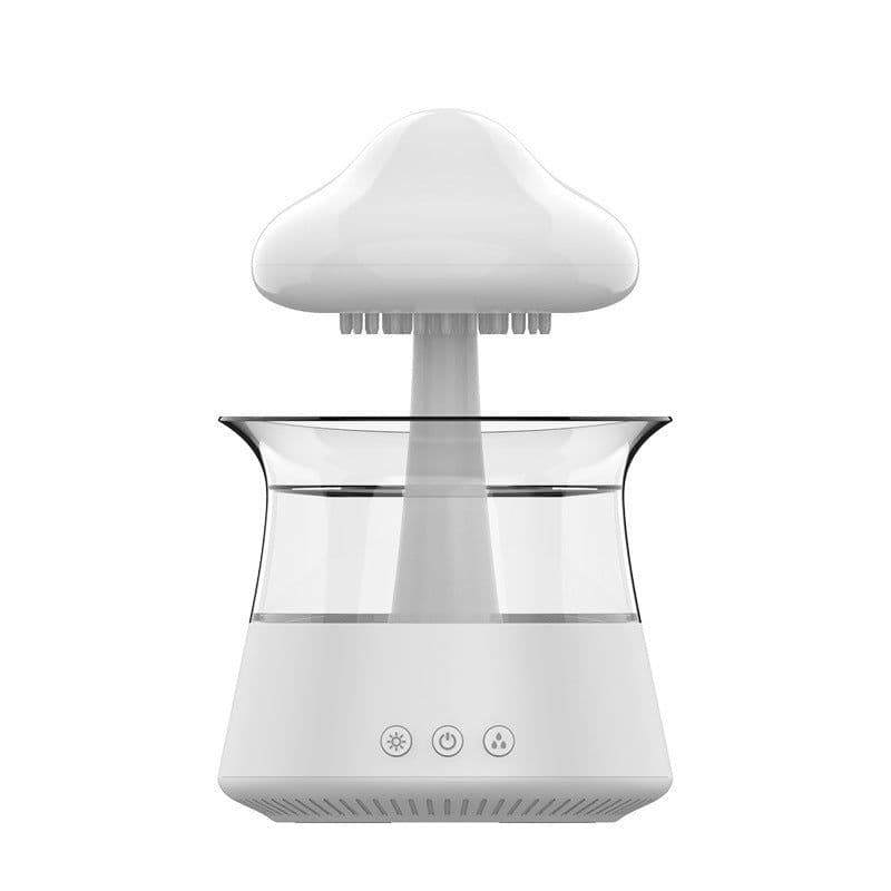 image-Mushroom Cloud Humidifier Household Heavy Fog Volume Capacity Household Bedroom Lamp Rain Drops Cross-Border Wood Grain Essential Oil Aromatherapy Machine
