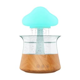 image-Mushroom Cloud Humidifier Household Heavy Fog Volume Capacity Household Bedroom Lamp Rain Drops Cross-Border Wood Grain Essential Oil Aromatherapy Machine