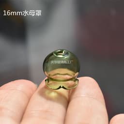 image-White Jade Glass Orchid Bell Flower Earring Pendant