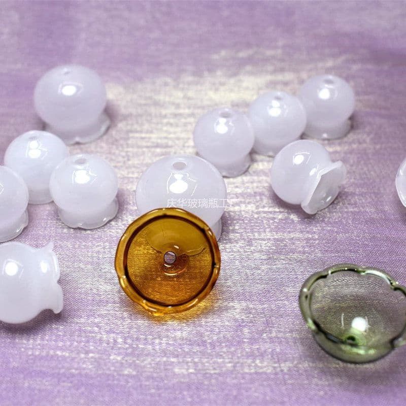 image-White Jade Glass Orchid Bell Flower Earring Pendant