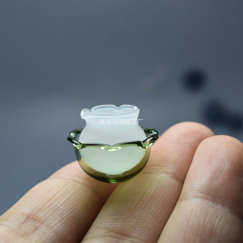image-White Jade Glass Orchid Bell Flower Earring Pendant