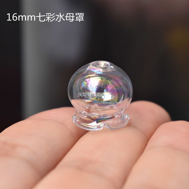 image-White Jade Glass Orchid Bell Flower Earring Pendant