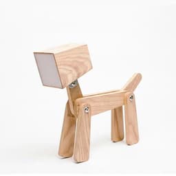 image-Dog Shape Wooden Desk Lamp
