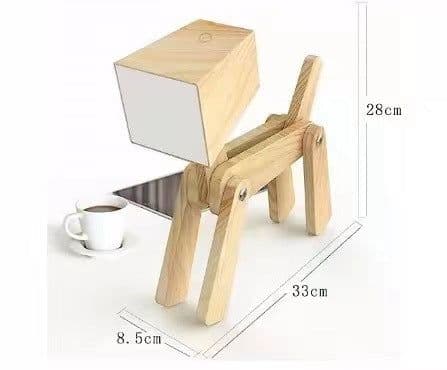image-Dog Shape Wooden Desk Lamp