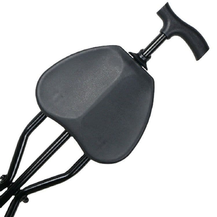 image-Three-Legged Crutch Stool Aluminum Foldable Black