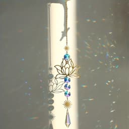 image-1pc Golden Lotus Crystal Pendant Sunshine Catcher