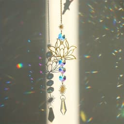 image-1pc Golden Lotus Crystal Pendant Sunshine Catcher