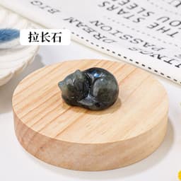 image-Natural crystal napping cat ornaments, crystal raw stones, semi-precious stones, carved mineral specimens, home decoration ornaments wholesale