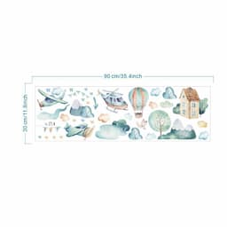 image-Airplane Cloud Kindergarten Wall Stickers - 30x90cm