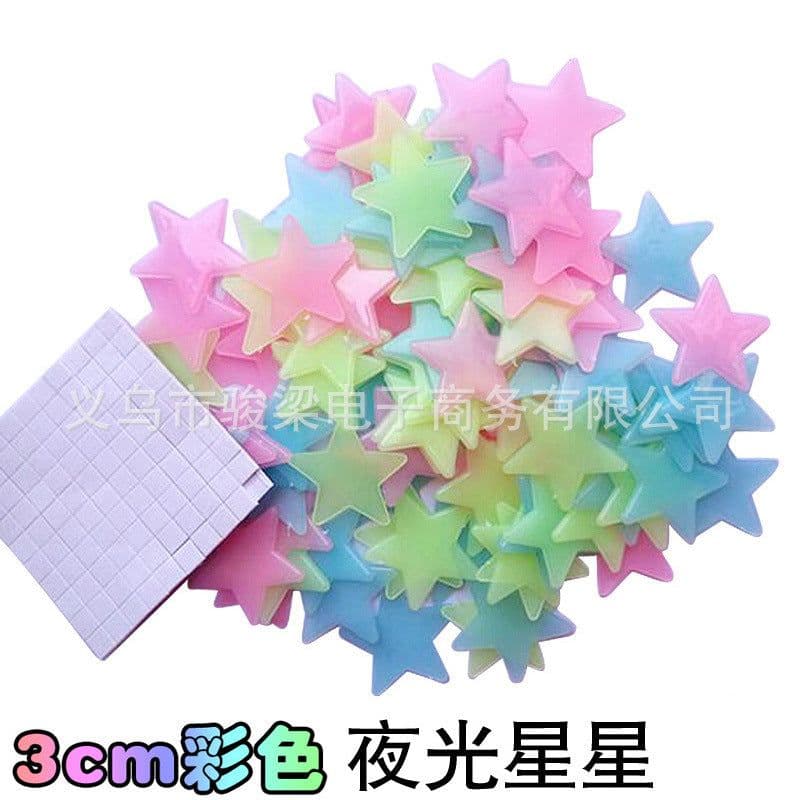 image-Luminous Star Wall Stickers 3CM - 100 Pack Fluorescent