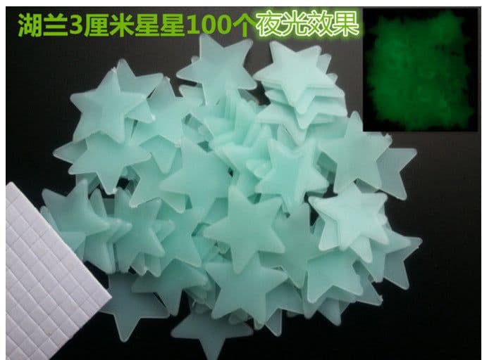 image-Luminous Star Wall Stickers 3CM - 100 Pack Fluorescent