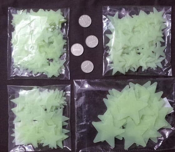 image-Luminous Star Wall Stickers 3CM - 100 Pack Fluorescent