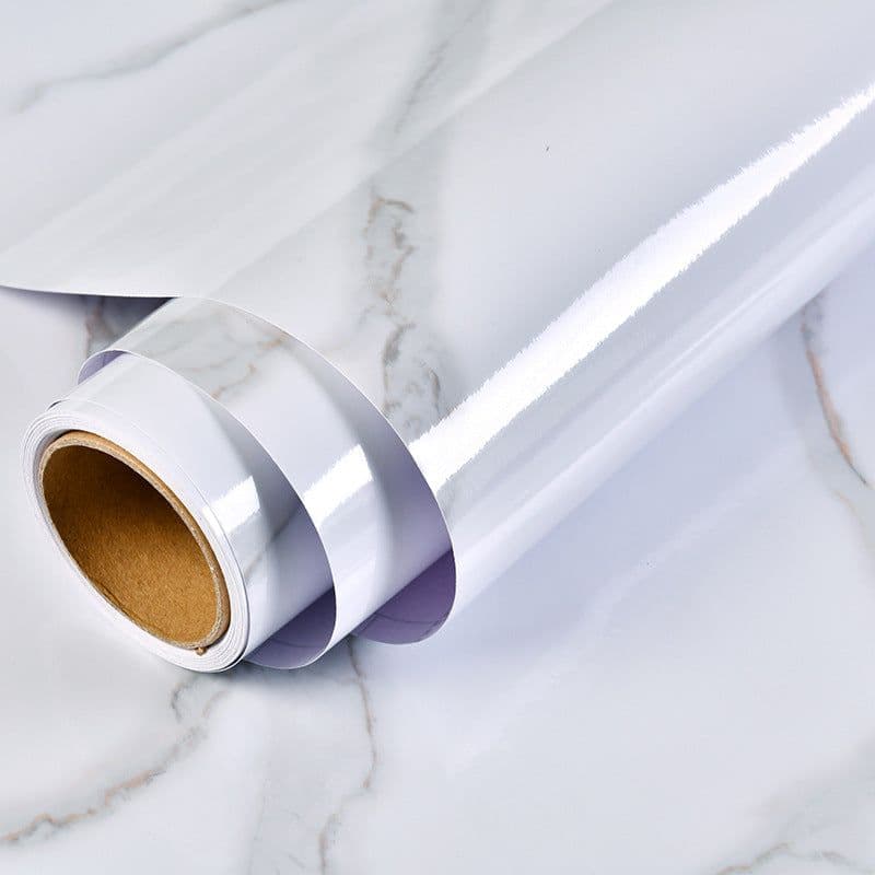 image-Jin Hui PVC Wall Sticker - Marble 120cm Waterproof