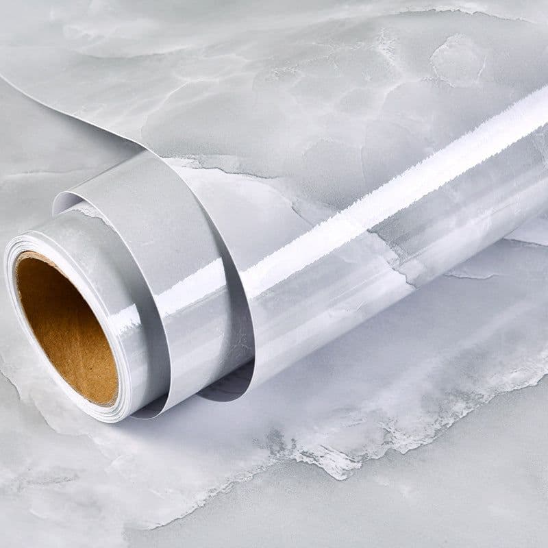 image-Jin Hui PVC Wall Sticker - Marble 120cm Waterproof