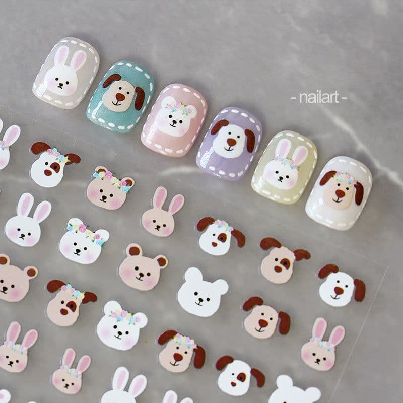 image-Internet celebrity cartoon stickers bear rabbit cat dog Klein blue carrot flower cloud three-dimensional adhesive stickers