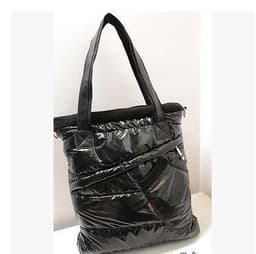 image-Autumn and winter down bag space bag one-shoulder padded jacket bag women's bag gloves cotton clothing large capacity bag casual bag diagonal bag