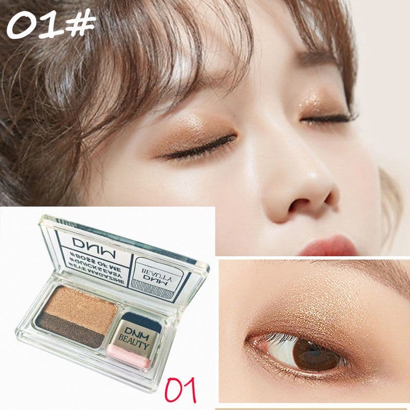 image-DNM lazy two-color gradient pearlescent eye shadow earth color non-smudge waterproof eye shadow foreign trade new product explosion evpct