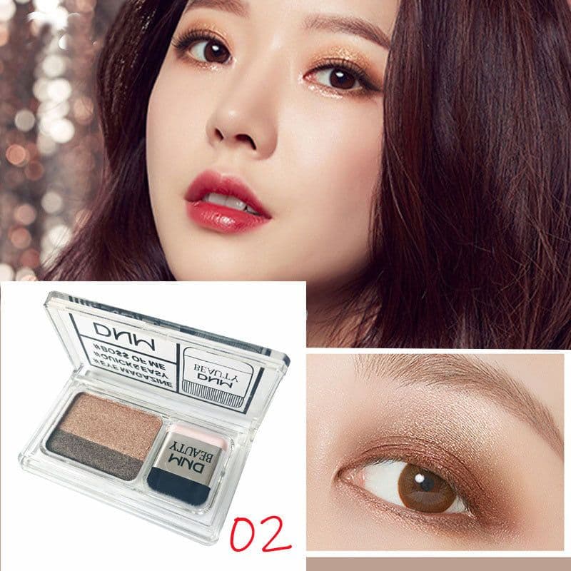 image-DNM lazy two-color gradient pearlescent eye shadow earth color non-smudge waterproof eye shadow foreign trade new product explosion evpct