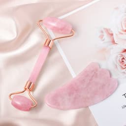 image-Dian Jue Pink Crystal Jade Roller Massage Set