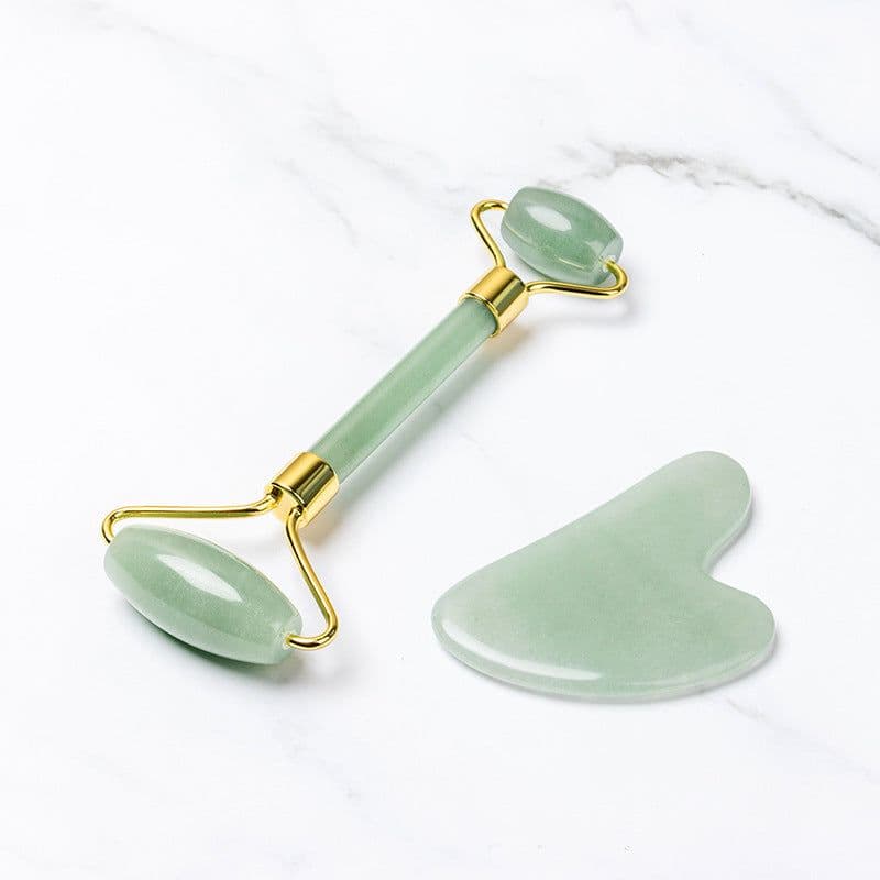 image-Dian Jue Pink Crystal Jade Roller Massage Set