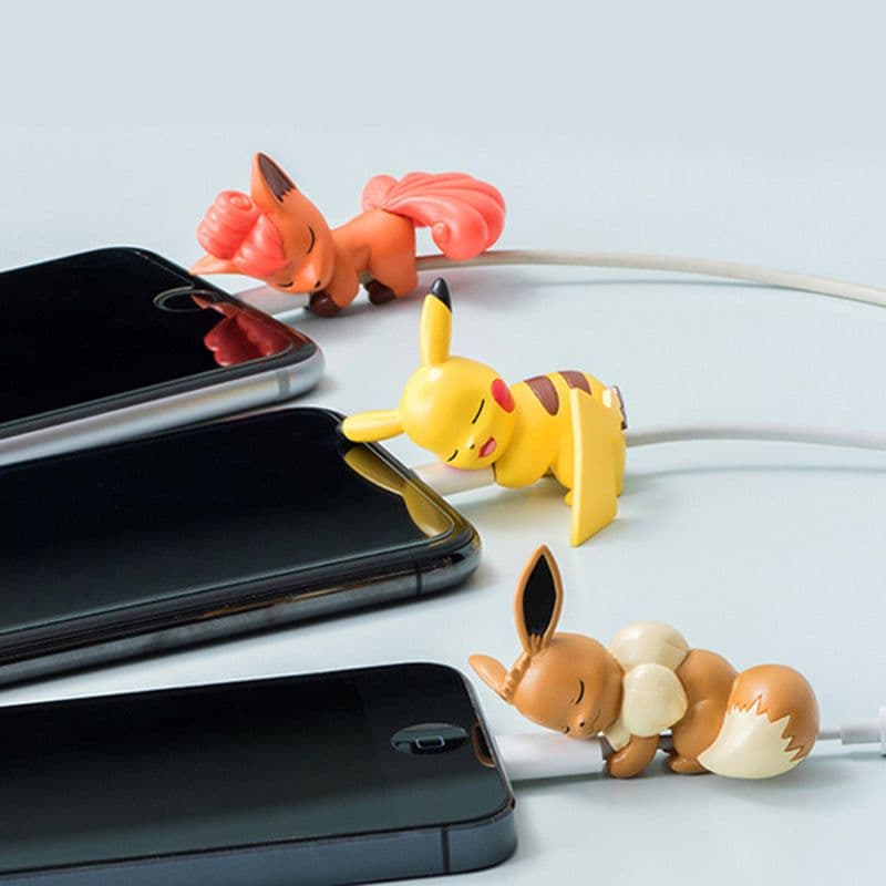 image-Bite Cartoon Cable Protector - Green Sleeping Cat