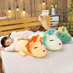 image-Down cotton soft white dragon horse boyfriend sleep with pregnant woman pillow white orange dinosaur wholesale
