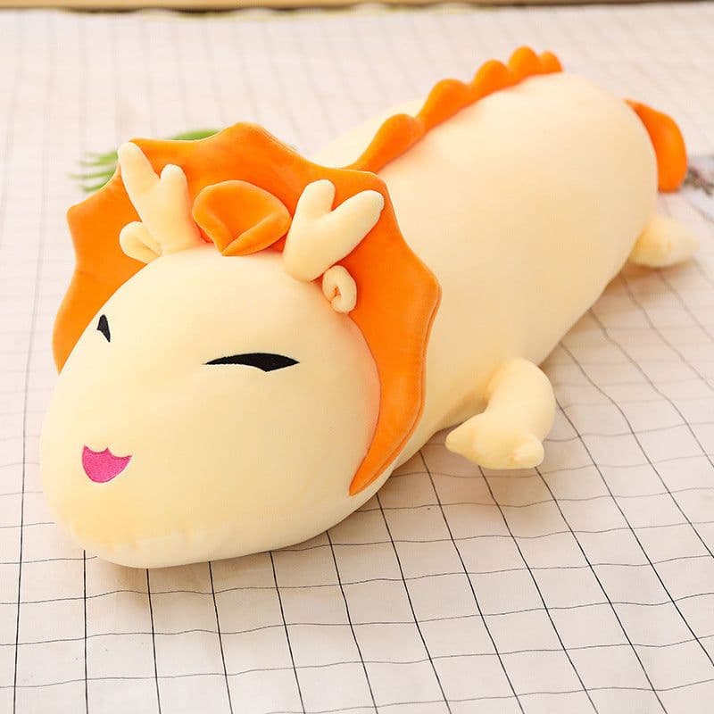 image-Down cotton soft white dragon horse boyfriend sleep with pregnant woman pillow white orange dinosaur wholesale