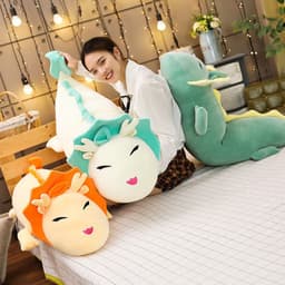 image-Down cotton soft white dragon horse boyfriend sleep with pregnant woman pillow white orange dinosaur wholesale
