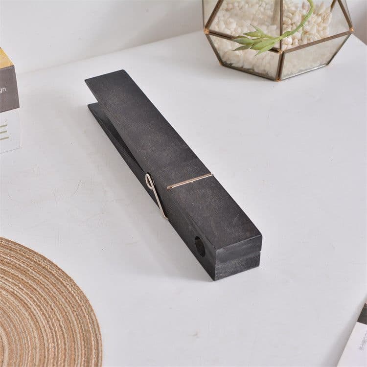 image-Wooden Clothes Drying Clip - Modern White