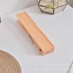 image-Wooden Clothes Drying Clip - Modern White