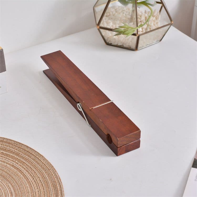 image-Wooden Clothes Drying Clip - Modern White