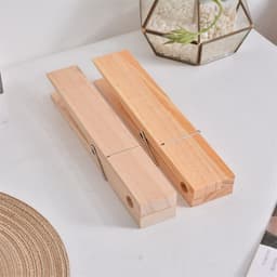 image-Wooden Clothes Drying Clip - Modern White