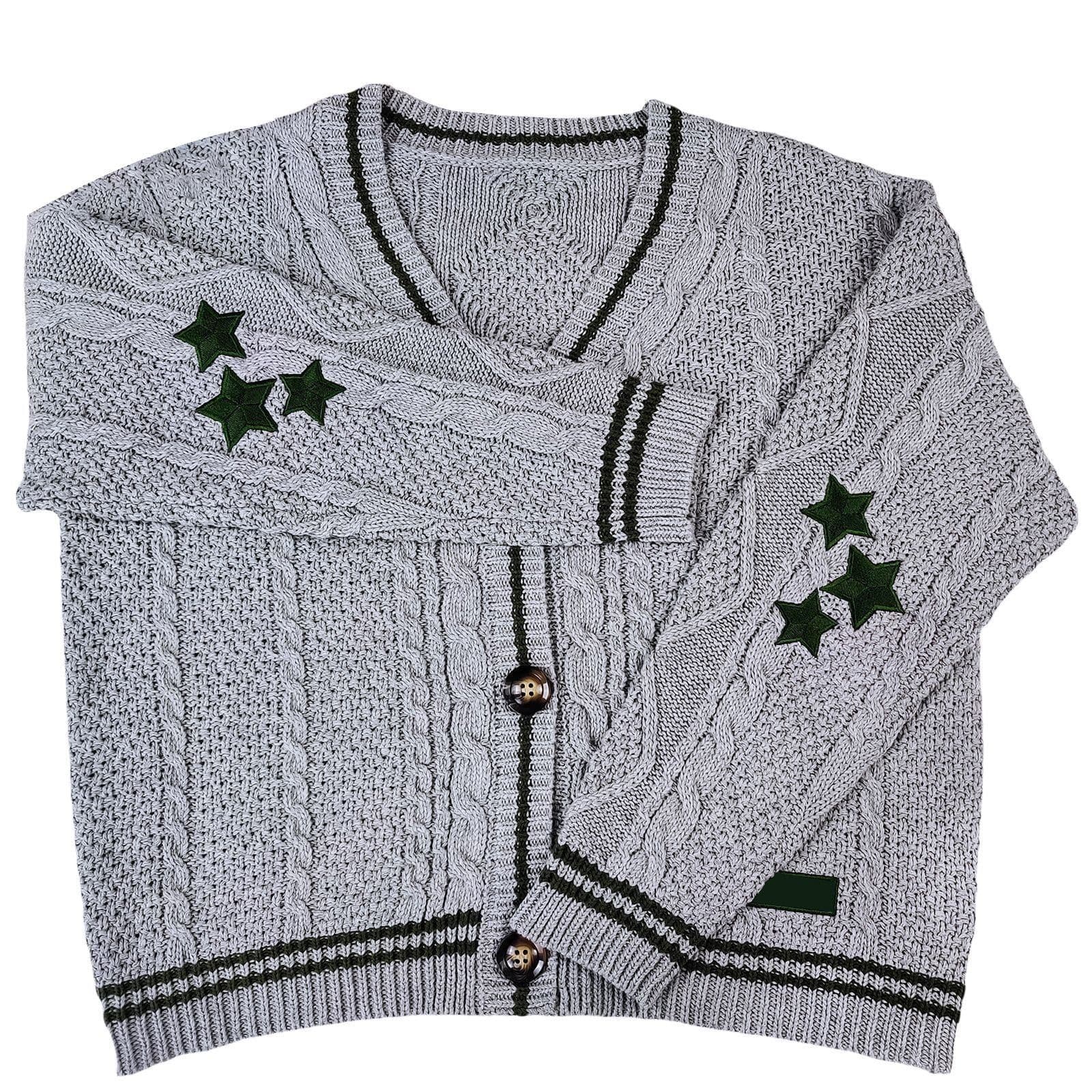 image-European and American clothing foreign trade autumn and winter AliExpress knitted embroidered cardigan temperament age-reducing loose casual sweater jacket