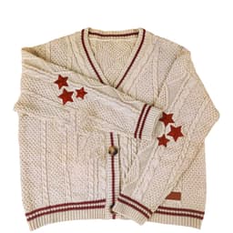 image-European and American clothing foreign trade autumn and winter AliExpress knitted embroidered cardigan temperament age-reducing loose casual sweater jacket