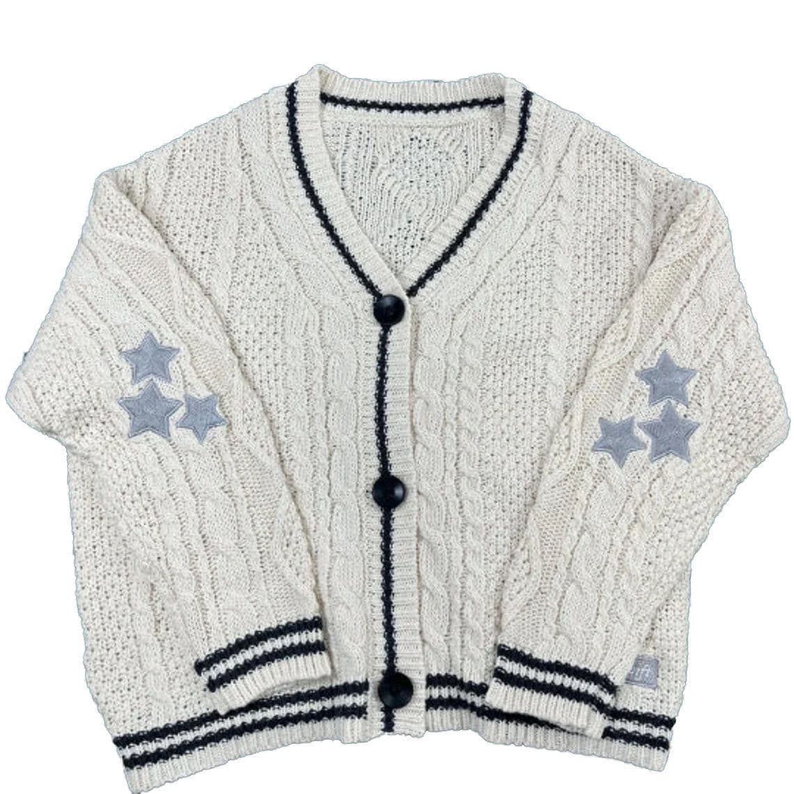 image-European and American clothing foreign trade autumn and winter AliExpress knitted embroidered cardigan temperament age-reducing loose casual sweater jacket