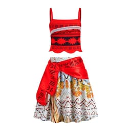 image-moana girls' dress Moana princess dress children's suspender set 2 pieces