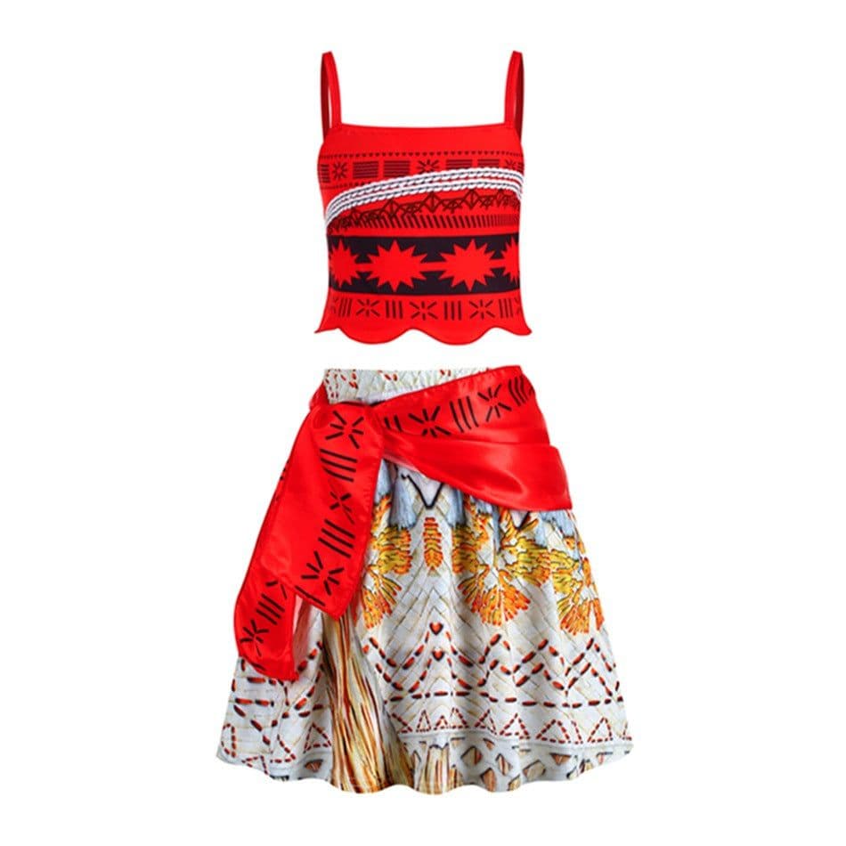 image-moana girls' dress Moana princess dress children's suspender set 2 pieces