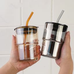 image-Fuyou Glass Water Cup 450ml - Transparent