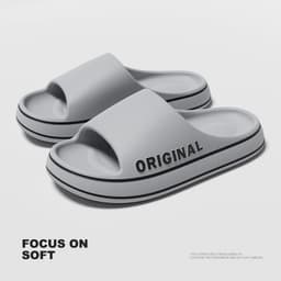 image-Fun Artist Couple Slippers - Light Grey Non-Slip