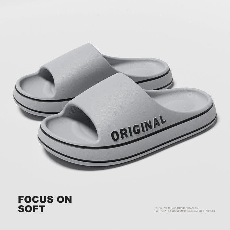image-Fun Artist Couple Slippers - Light Grey Non-Slip