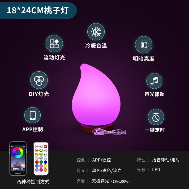 image-Atmosphere light bedroom bedside night light cyberpunk atmosphere light music rhythm bluetooth APP smart desk lamp