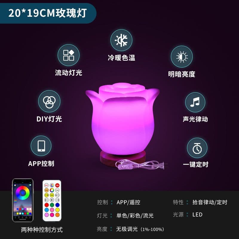 image-Atmosphere light bedroom bedside night light cyberpunk atmosphere light music rhythm bluetooth APP smart desk lamp