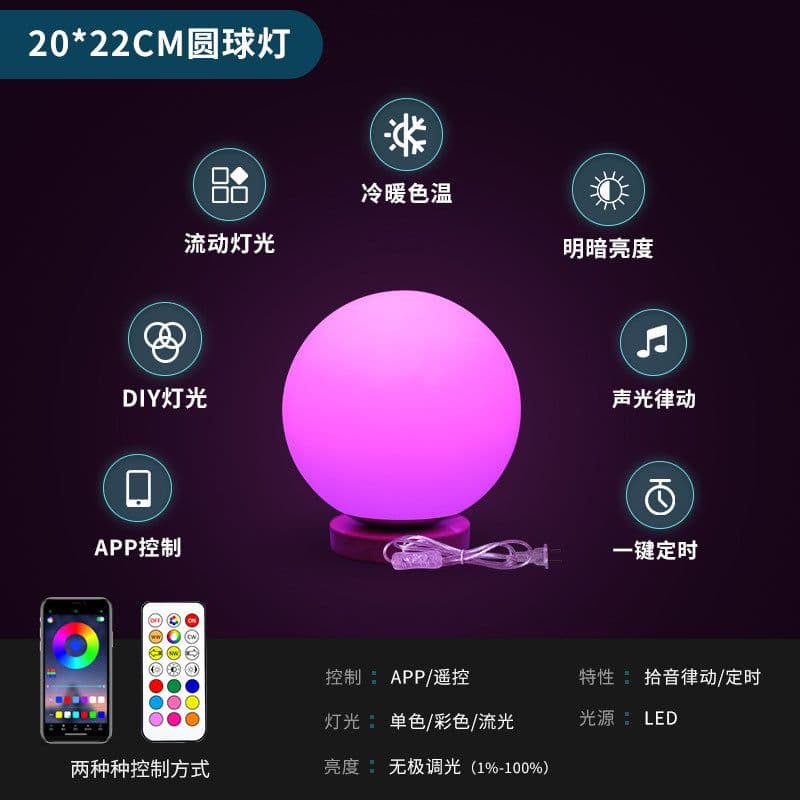 image-Atmosphere light bedroom bedside night light cyberpunk atmosphere light music rhythm bluetooth APP smart desk lamp