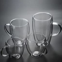 image-Double-Layer Borosilicate Glass Coffee Cup - 450ml
