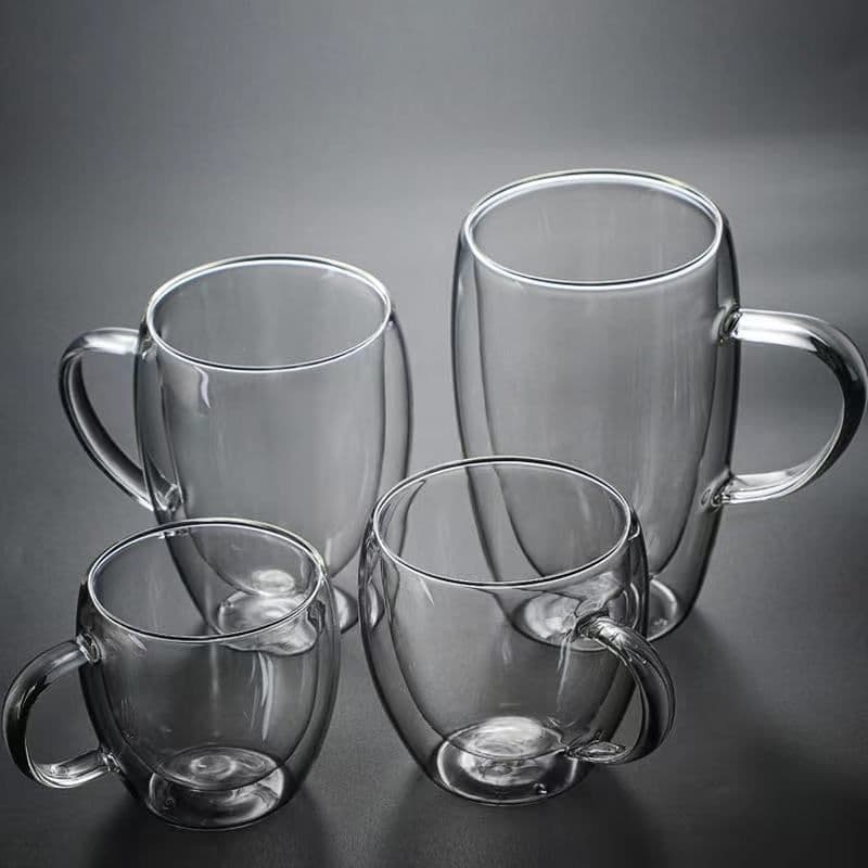 image-Double-Layer Borosilicate Glass Coffee Cup - 450ml