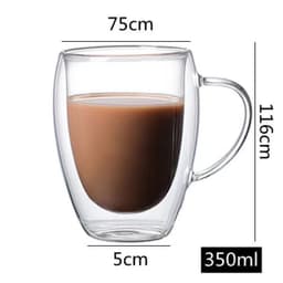 image-Double-Layer Borosilicate Glass Coffee Cup - 450ml
