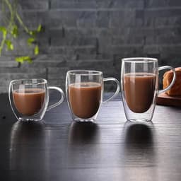 image-Double-Layer Borosilicate Glass Coffee Cup - 450ml