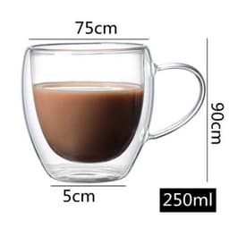 image-Double-Layer Borosilicate Glass Coffee Cup - 450ml