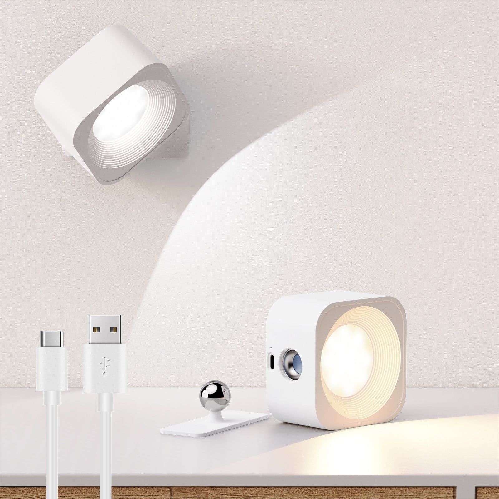image-USB LED Bedside Night Light - Touch Control Magnetic